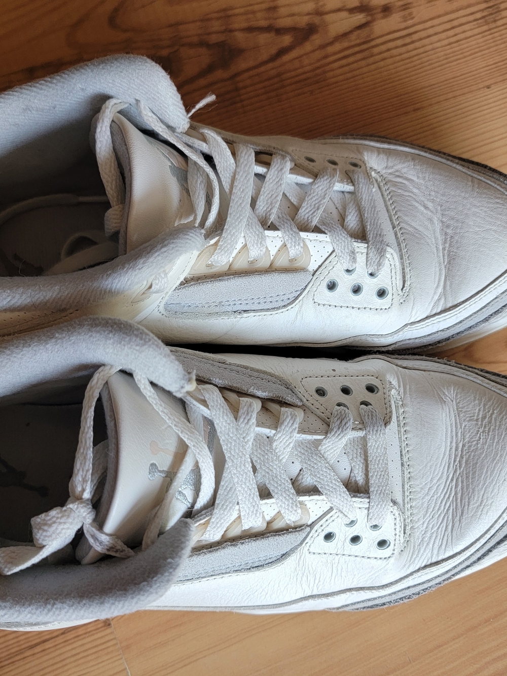 Jordan White and Light Gray Low-Top Sneakers - Picture 3 of 7